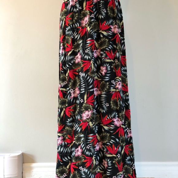 Women’s Calzedonia Cobey Black Floral Tropical Maxi Dress Beach Coverup size S - Picture 6 of 16